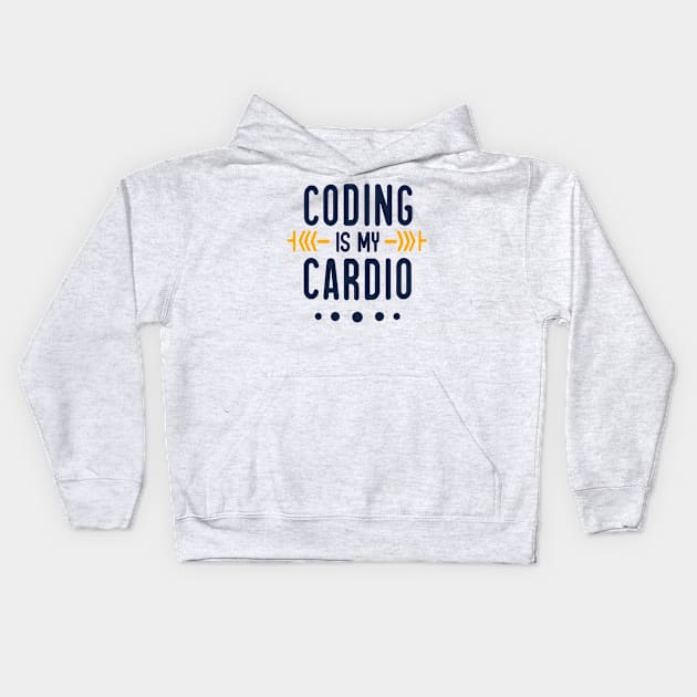 Coding Is My Cardio | Techie Cardio Fun Kids Hoodie by Indigo Lake